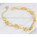 Fashion trendy rose flower women gold bracelet
